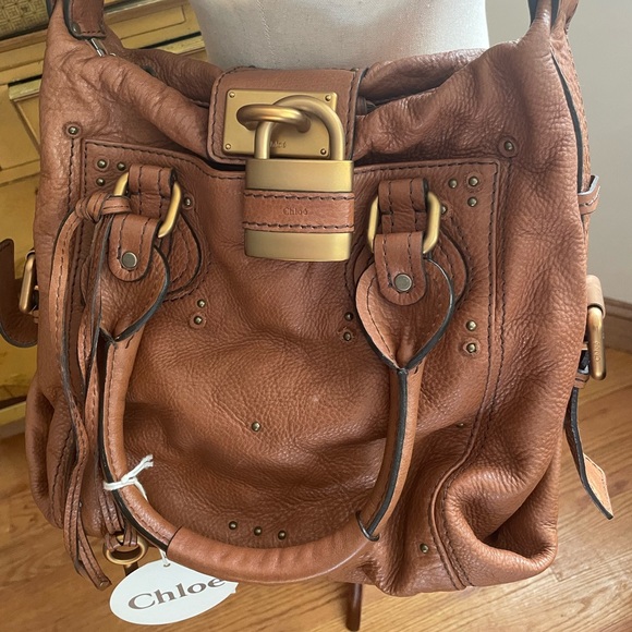 CHLOE VINTAGE Y2K Paddington Cognac Brown Leather Shoulder Bag PRISTINE RARE! - Picture 1 of 9